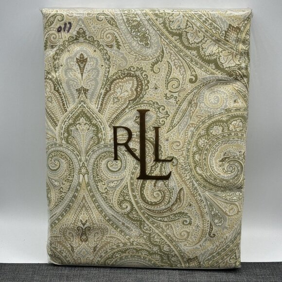 Lauren Ralph Lauren Paisley Tablecloth - Green and Cream - Picture 7 of 12